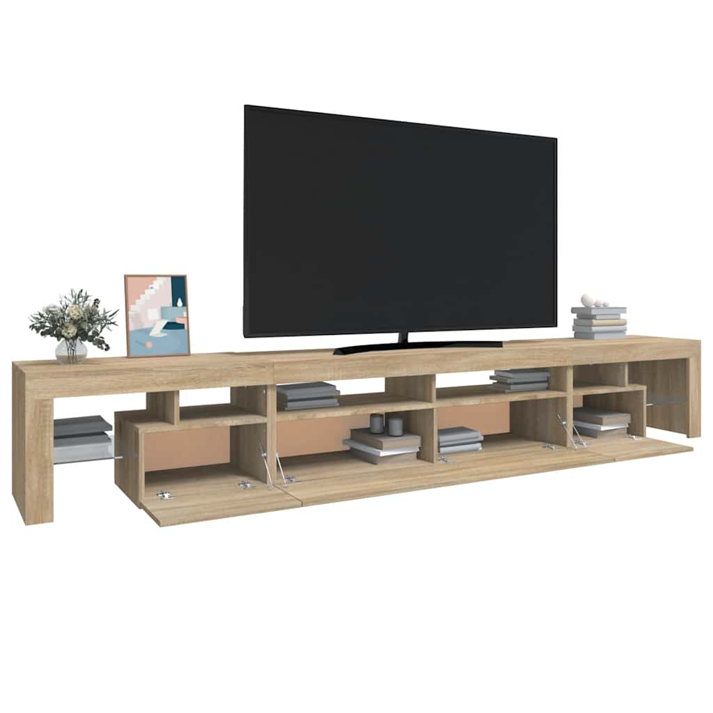 TV Cabinet with LED Lights 260x36,5x40 cm 2 Sonoma oak