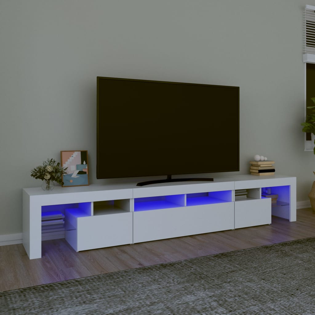 vidaXL TV Cabinet with LED Lights 260x36.5x40 cm 2 pcs