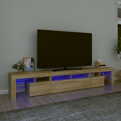vidaXL TV Cabinet with LED Lights 260x36.5x40 cm 2 pcs