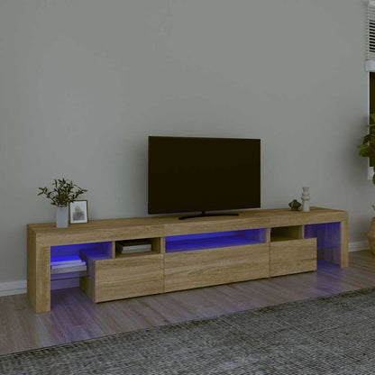 vidaXL TV Cabinet with LED Lights 260x36.5x40 cm 2 pcs