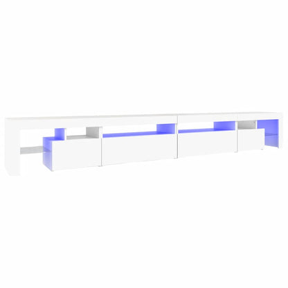vidaXL TV Cabinet with LED Lights White 290x36,5x40 cm 2