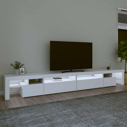vidaXL TV Cabinet with LED Lights White 290x36,5x40 cm 3