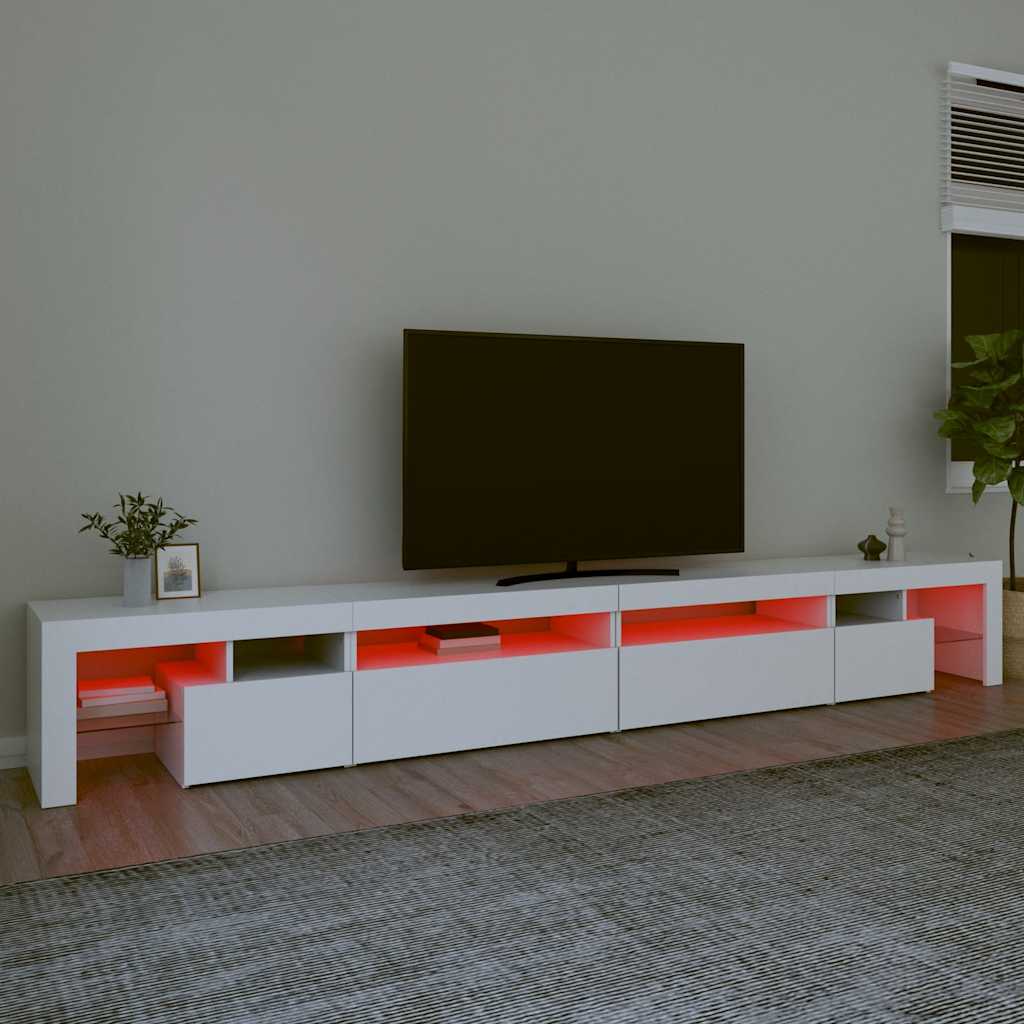 vidaXL TV Cabinet with LED Lights White 290x36,5x40 cm 5
