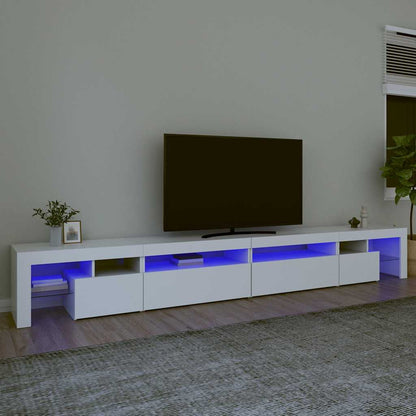 vidaXL TV Cabinet with LED Lights White 290x36,5x40 cm 1