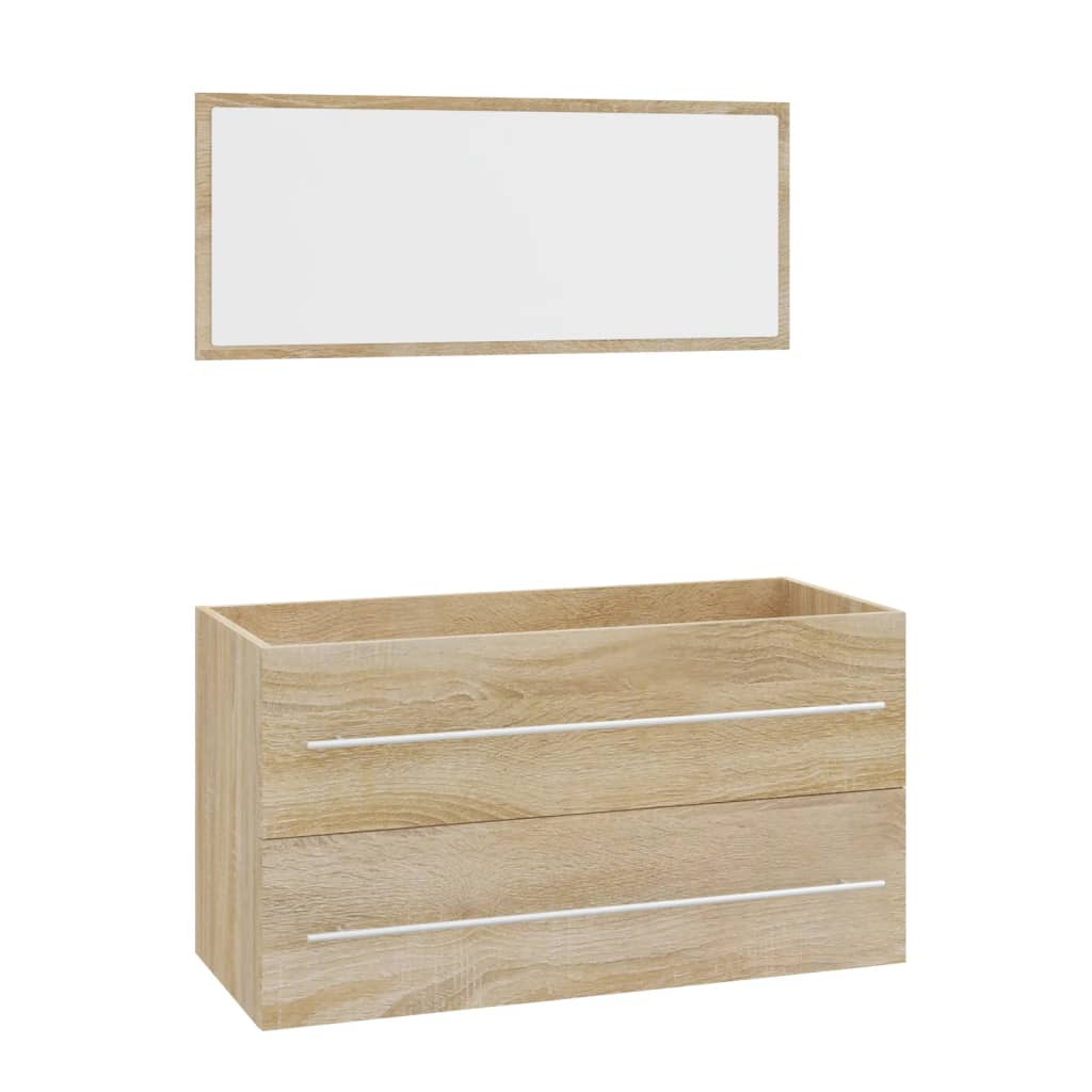 vidaXL 3 Piece Bathroom Furniture Set Sonoma Oak 5