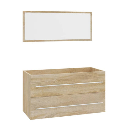 vidaXL 3 Piece Bathroom Furniture Set Sonoma Oak 5