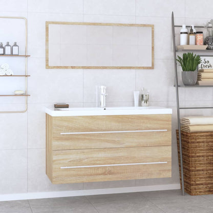 vidaXL 3 Piece Bathroom Furniture Set Sonoma Oak 1