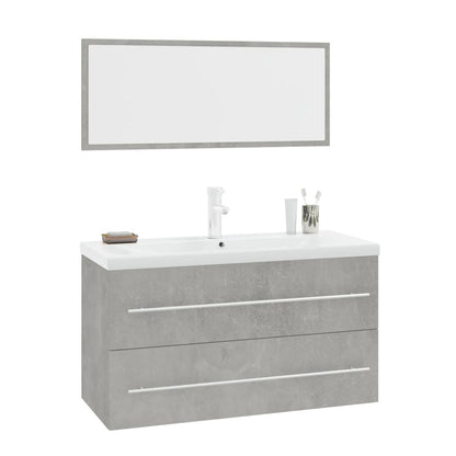vidaXL 3 Piece Bathroom Furniture Set Concrete Grey 2