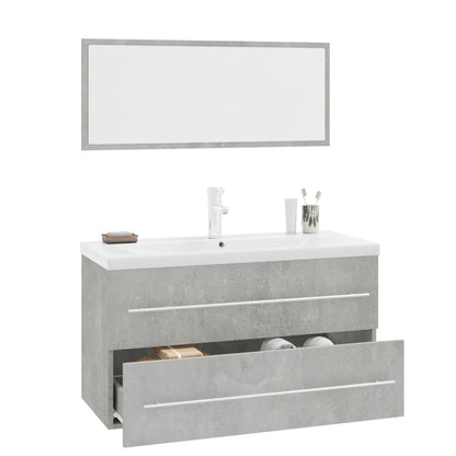 vidaXL 3 Piece Bathroom Furniture Set Concrete Grey 3