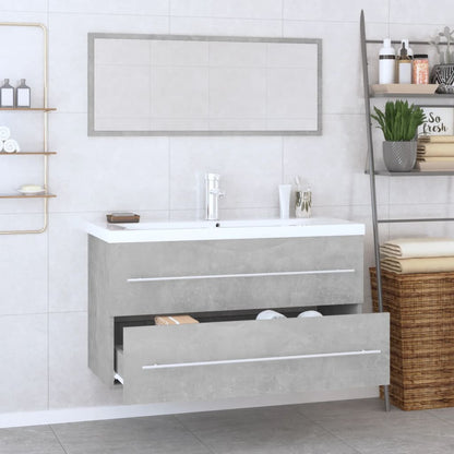 vidaXL 3 Piece Bathroom Furniture Set Concrete Grey 4