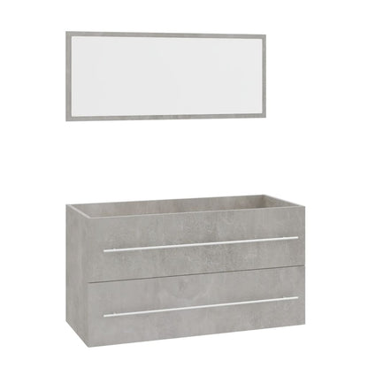 vidaXL 3 Piece Bathroom Furniture Set Concrete Grey 5