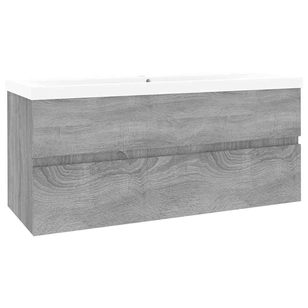 vidaXL Sink Cabinet with Built-in Basin Grey Sonoma Engineered Wood 6