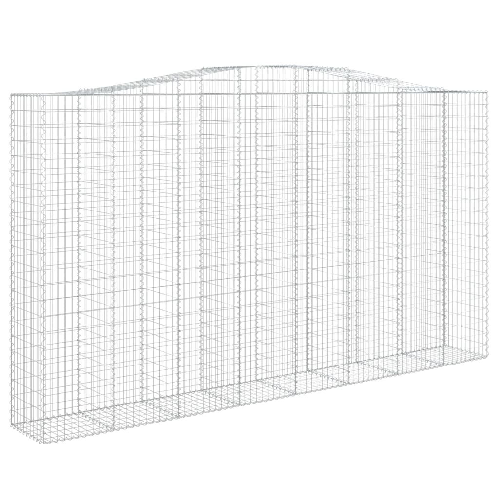 vidaXL Arched Gabion Basket 400x50x220/240 cm Galvanised Iron 2
