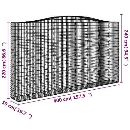 Arched Gabion Basket Galvanised Iron 400 x 30 x 40/60 cm – 400 x 50 x 220/240 cm 400 x 50 x 220/240 cm
