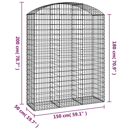 Arched Gabion Basket Galvanised Iron 150 x 30 x 40/60 cm – 150 x 50 x 220/240 cm 150 x 50 x 180/200 cm