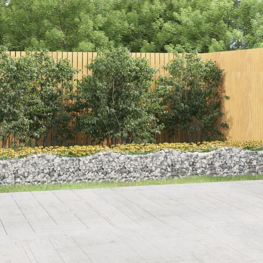 Arched Gabion Raised Bed Galvanised Iron 600 cm 50 cm