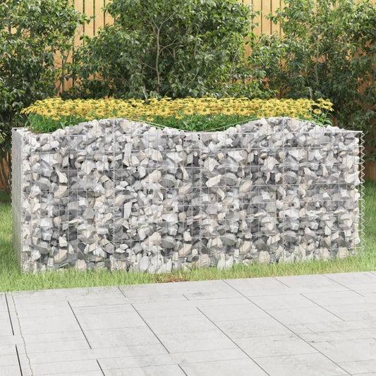 Arched Gabion Raised Bed Galvanised Iron 200 cm 100 cm