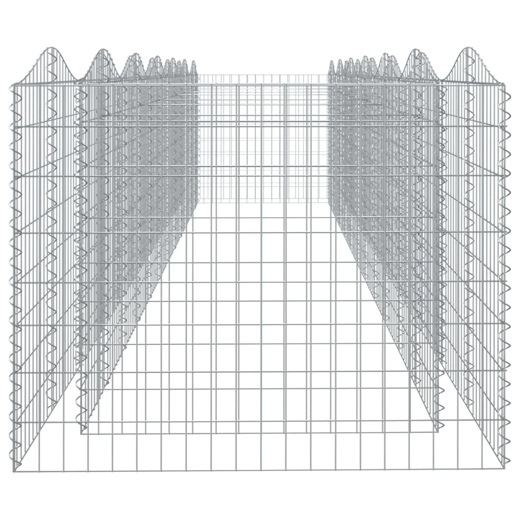 vidaXL Arched Gabion Raised Bed 600x100x100 cm Galvanised Iron 4