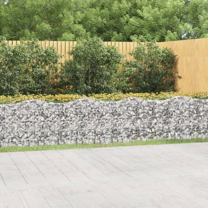 vidaXL Arched Gabion Raised Bed 600x100x100 cm Galvanised Iron 1