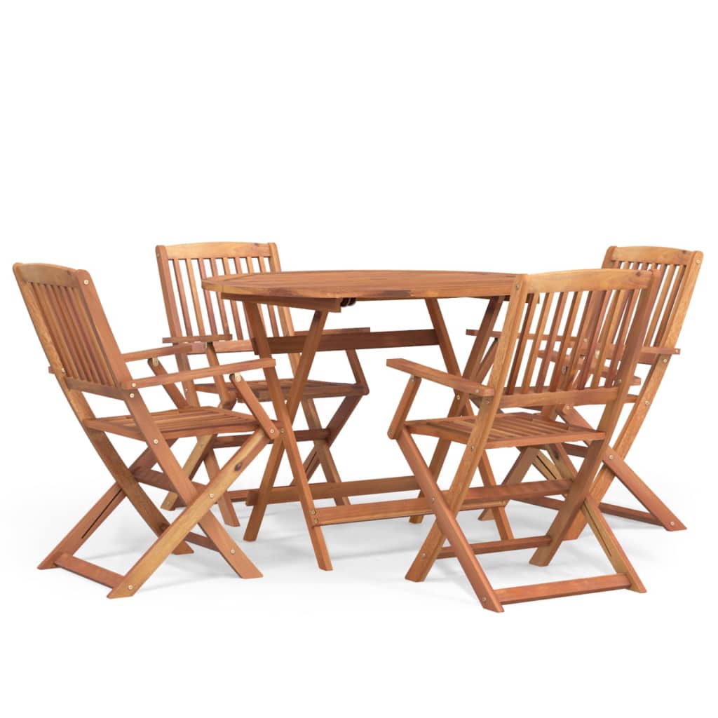 vidaXL 5 Piece Garden Dining Set Solid Wood Acacia 2