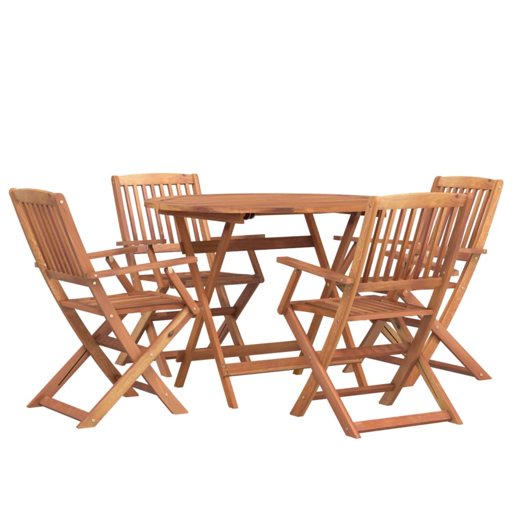 vidaXL 5 Piece Garden Dining Set Solid Wood Acacia 3