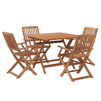 5 Piece Garden Dining Set Solid Wood Acacia With armrest Square