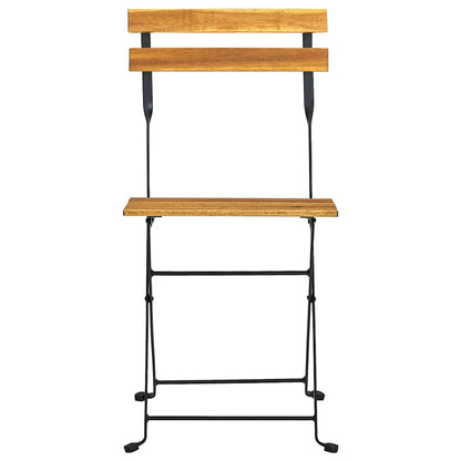 vidaXL Folding Chairs 8 pcs Steel and Solid Wood Acacia 4