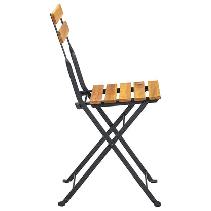 vidaXL Folding Chairs 8 pcs Steel and Solid Wood Acacia 5