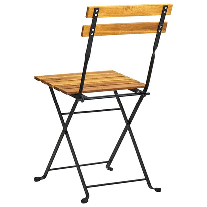 vidaXL Folding Chairs 8 pcs Steel and Solid Wood Acacia 6