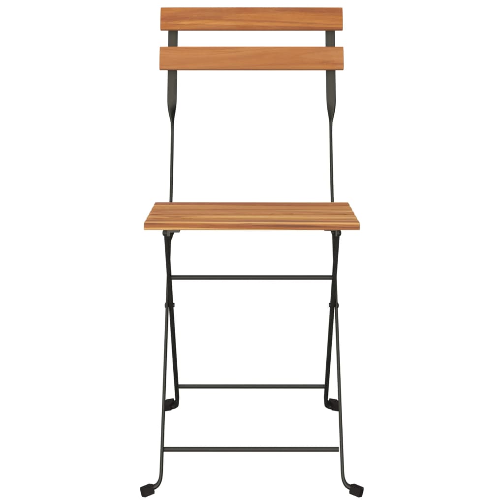 vidaXL Folding Chairs 8 pcs Solid Wood Teak and Steel 4