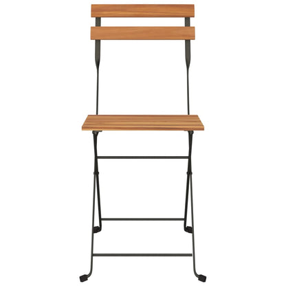 vidaXL Folding Chairs 8 pcs Solid Wood Teak and Steel 4