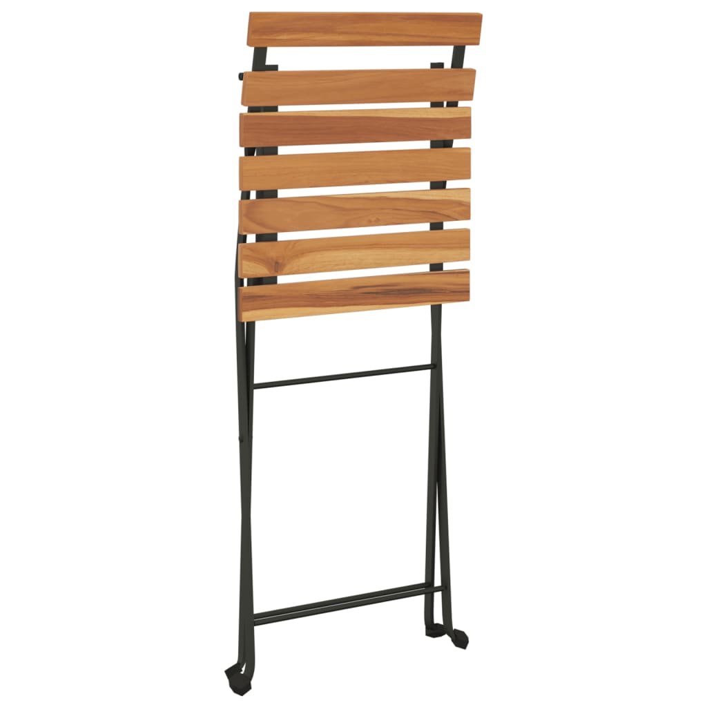 vidaXL Folding Chairs 8 pcs Solid Wood Teak and Steel 6