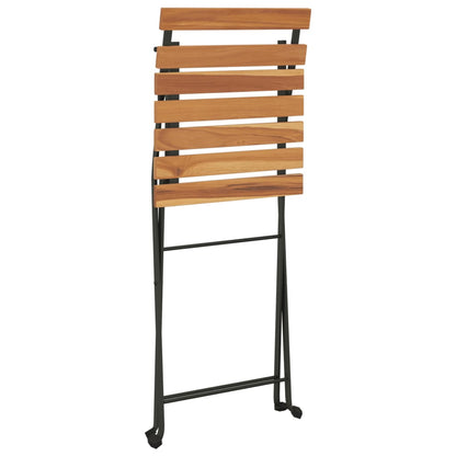 vidaXL Folding Chairs 8 pcs Solid Wood Teak and Steel 6