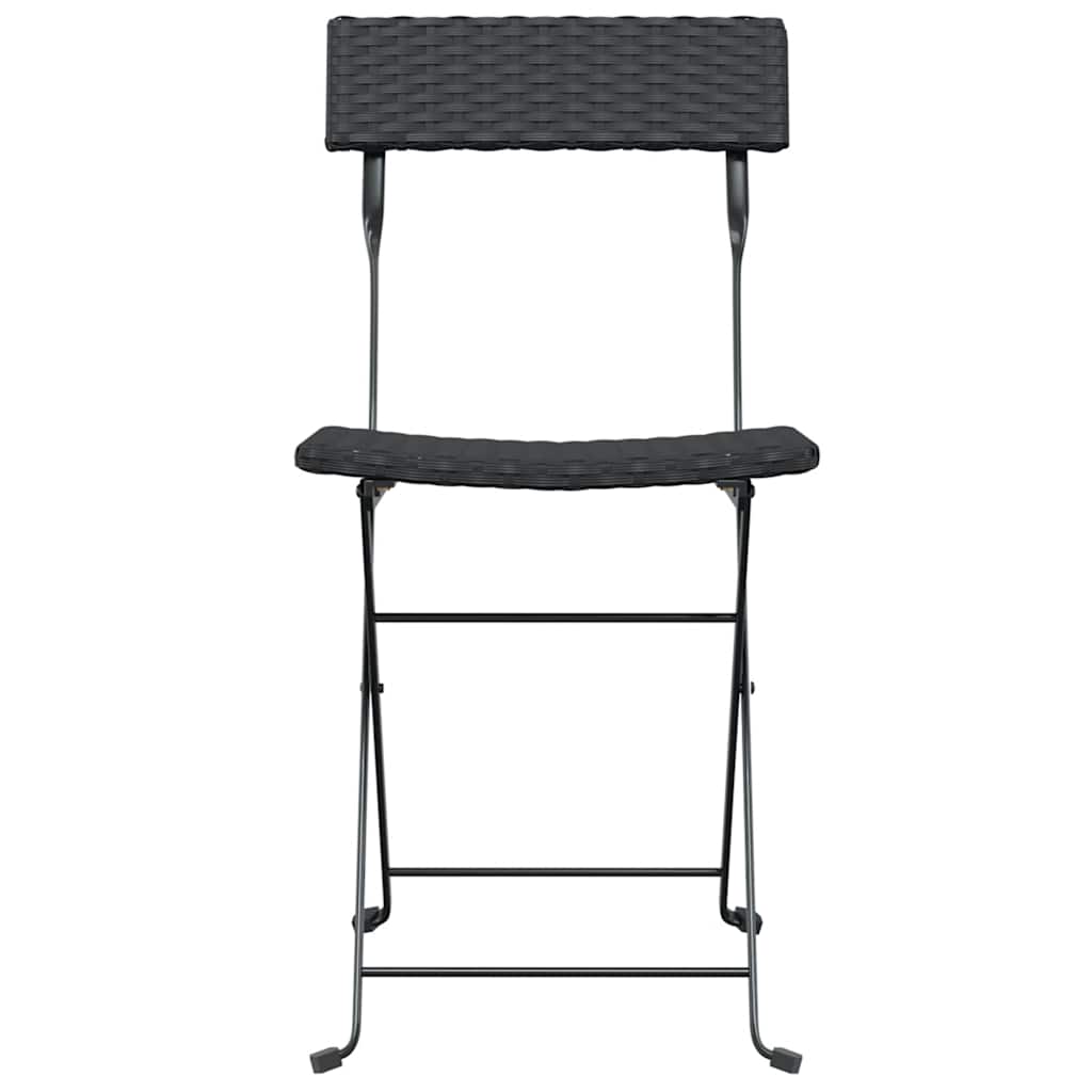 vidaXL Folding Chairs 8 pcs Black Poly Rattan and Steel 4