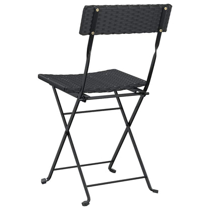 Folding Chairs Poly Rattan and Steel Black 8