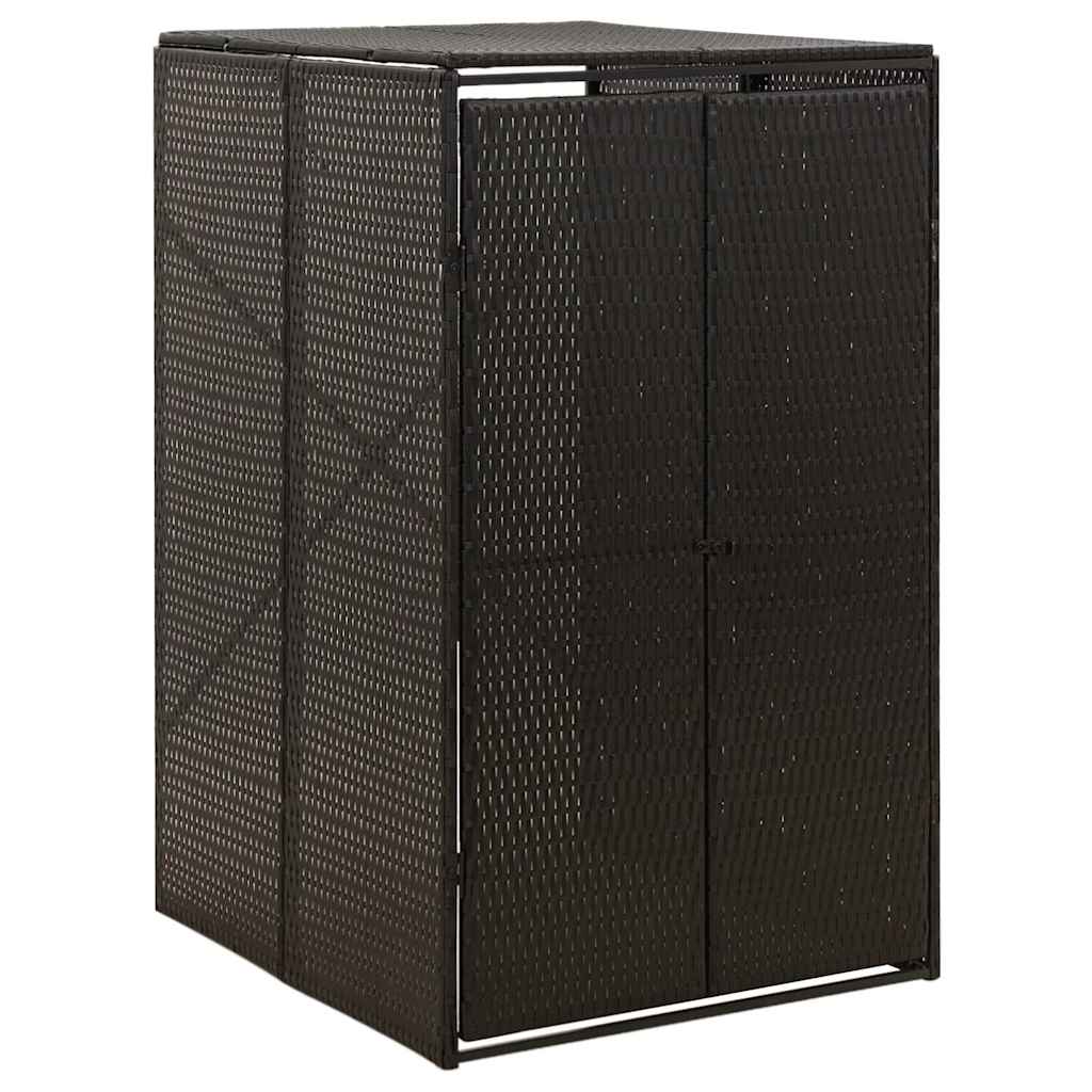 vidaXL Single Wheelie Bin Shed 70x80x117 cm Poly Rattan