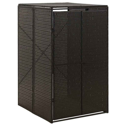 vidaXL Single Wheelie Bin Shed 70x80x117 cm Poly Rattan
