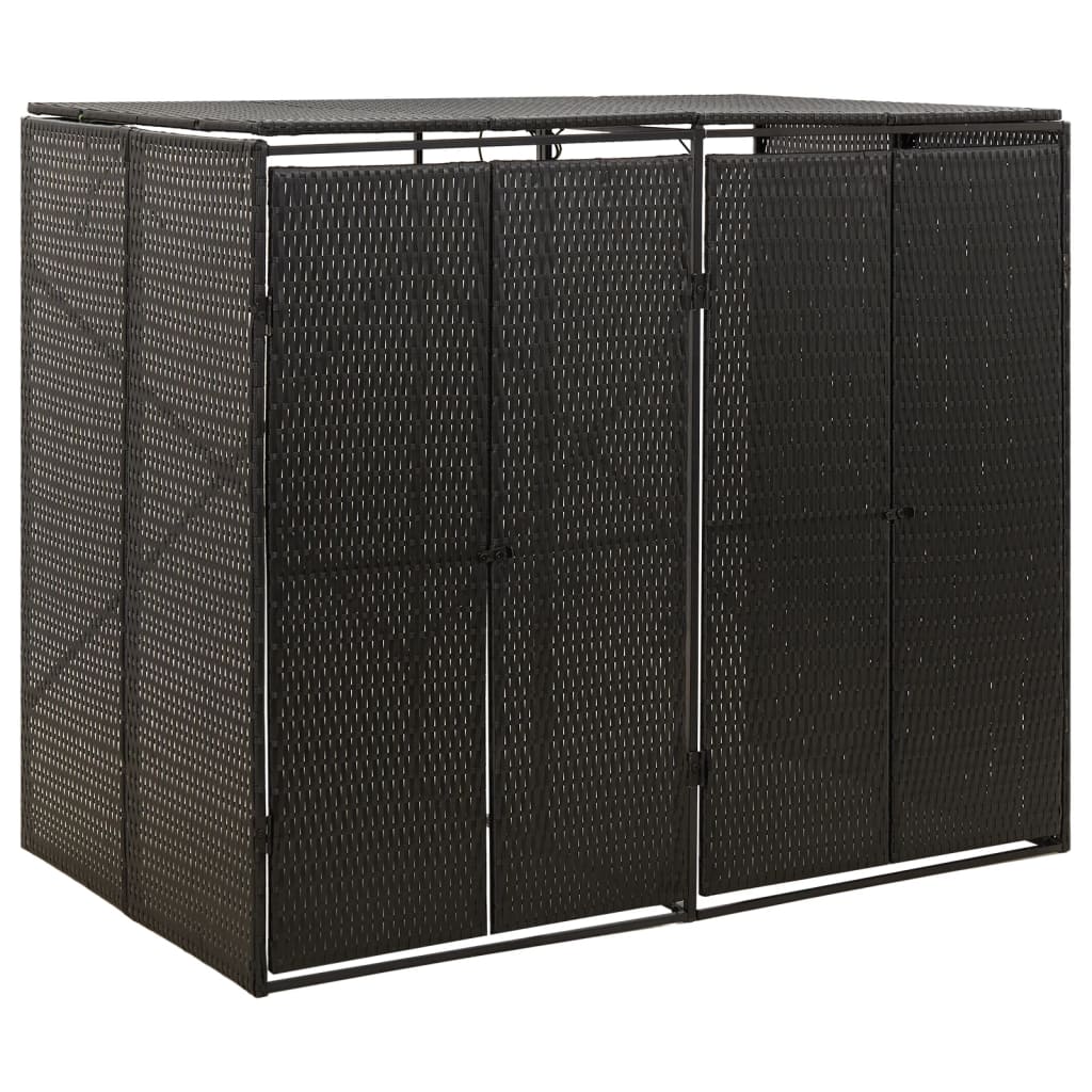 vidaXL Single Wheelie Bin Shed 70x80x117 cm Poly Rattan