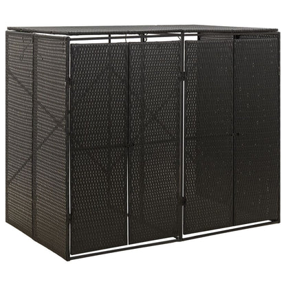 vidaXL Single Wheelie Bin Shed 70x80x117 cm Poly Rattan