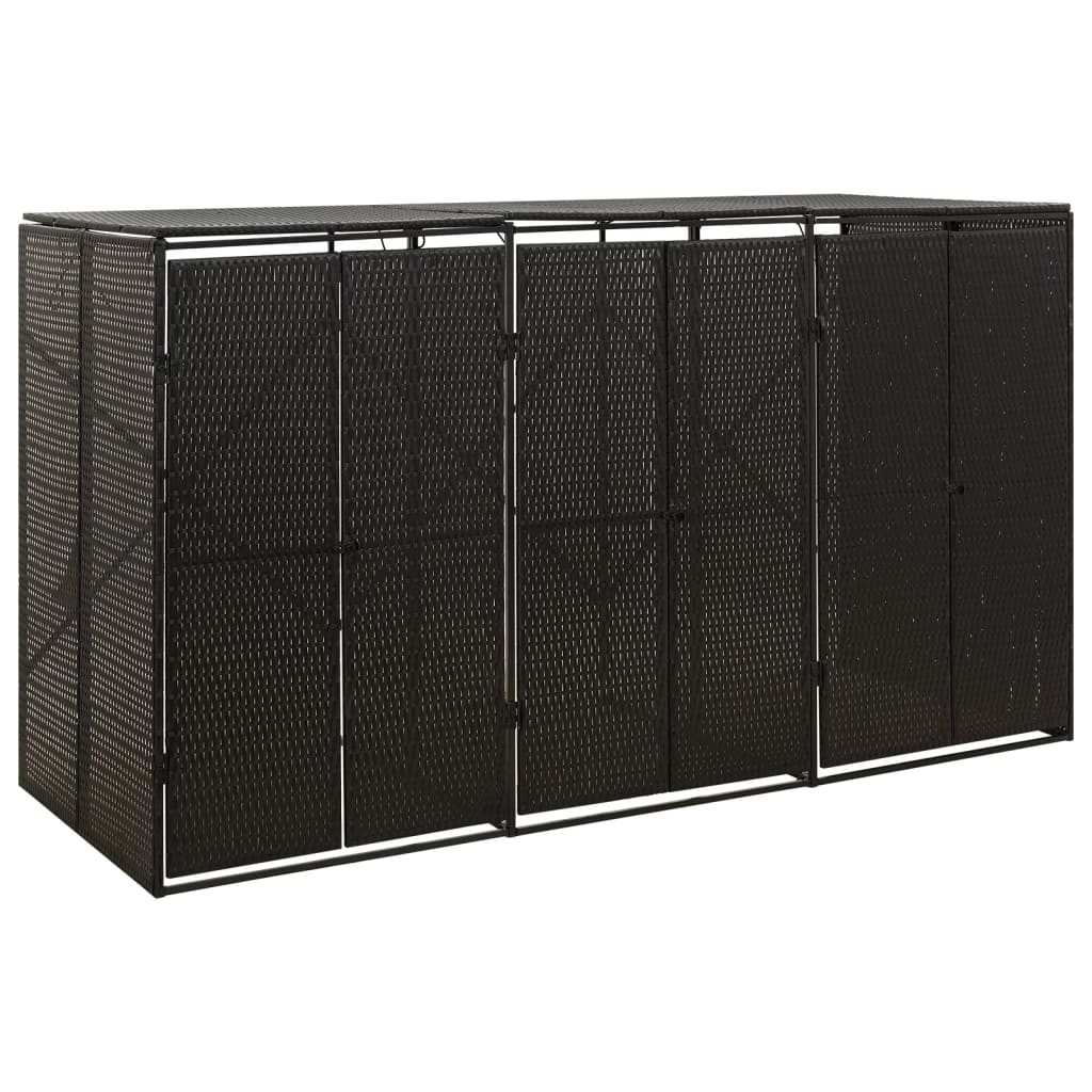 vidaXL Single Wheelie Bin Shed 70x80x117 cm Poly Rattan