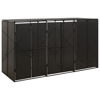 vidaXL Single Wheelie Bin Shed 70x80x117 cm Poly Rattan