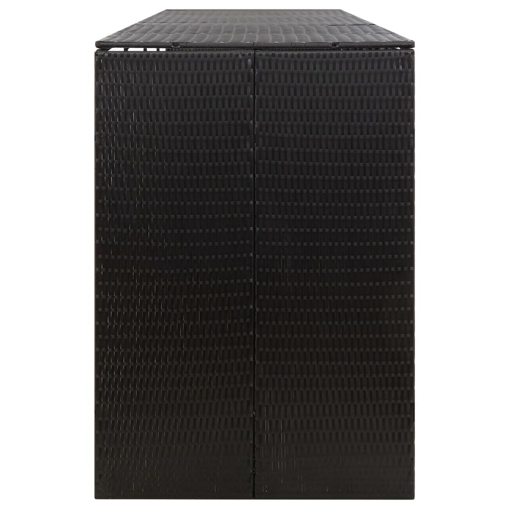 vidaXL Quadruple Wheelie Bin Shed Black 274x80x117 cm Poly Rattan 5