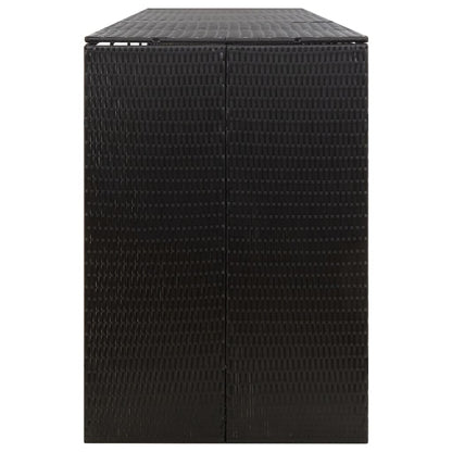 vidaXL Quadruple Wheelie Bin Shed Black 274x80x117 cm Poly Rattan 5