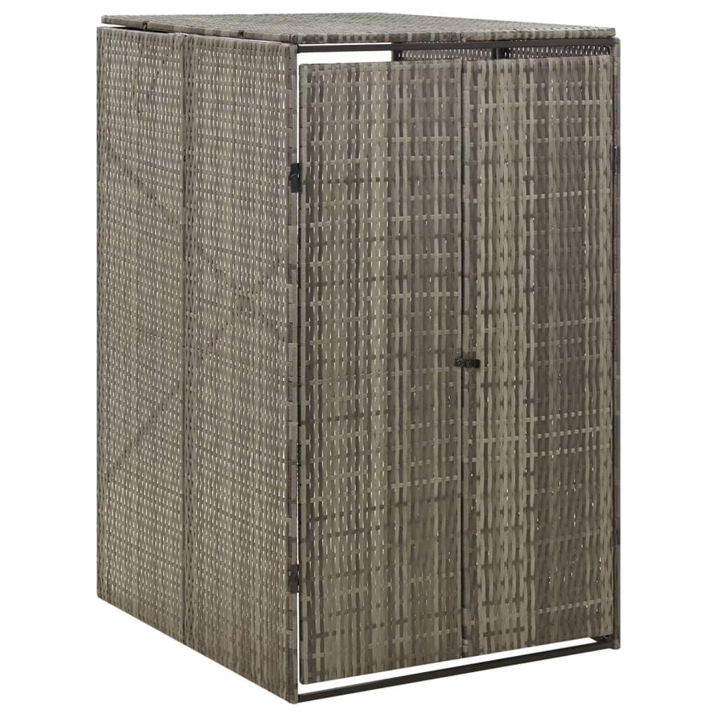 vidaXL Single Wheelie Bin Shed 70x80x117 cm Poly Rattan