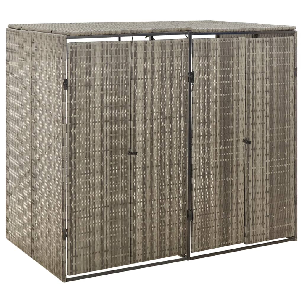 vidaXL Single Wheelie Bin Shed 70x80x117 cm Poly Rattan
