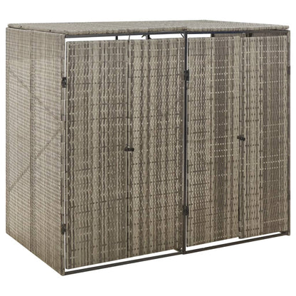 vidaXL Single Wheelie Bin Shed 70x80x117 cm Poly Rattan