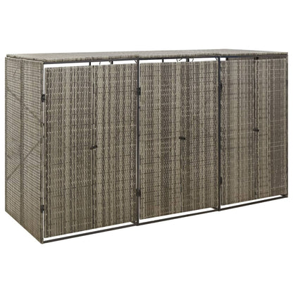 vidaXL Single Wheelie Bin Shed 70x80x117 cm Poly Rattan