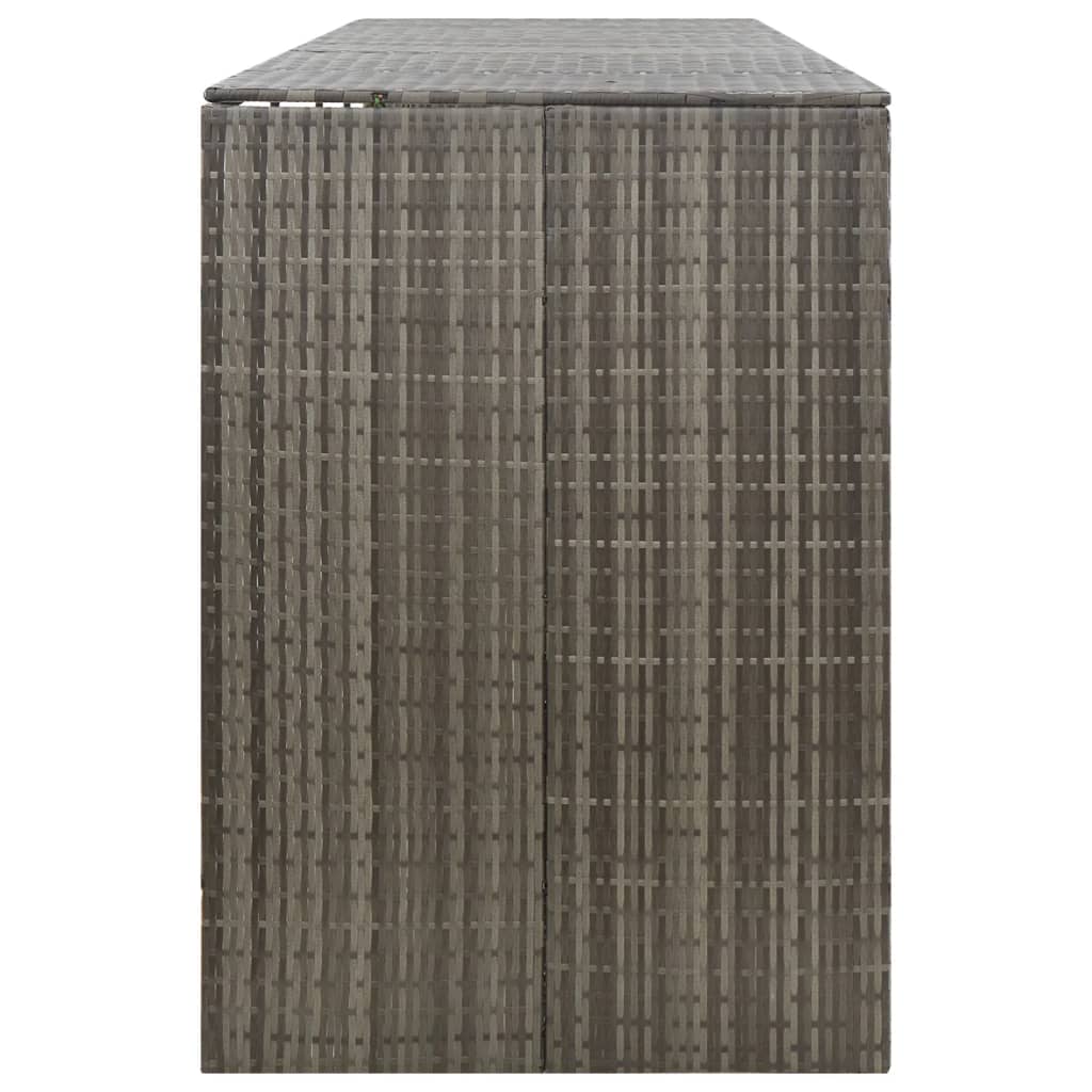 vidaXL Quadruple Wheelie Bin Shed Grey 274x80x117 cm Poly Rattan 4