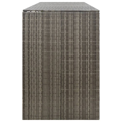 vidaXL Quadruple Wheelie Bin Shed Grey 274x80x117 cm Poly Rattan 4
