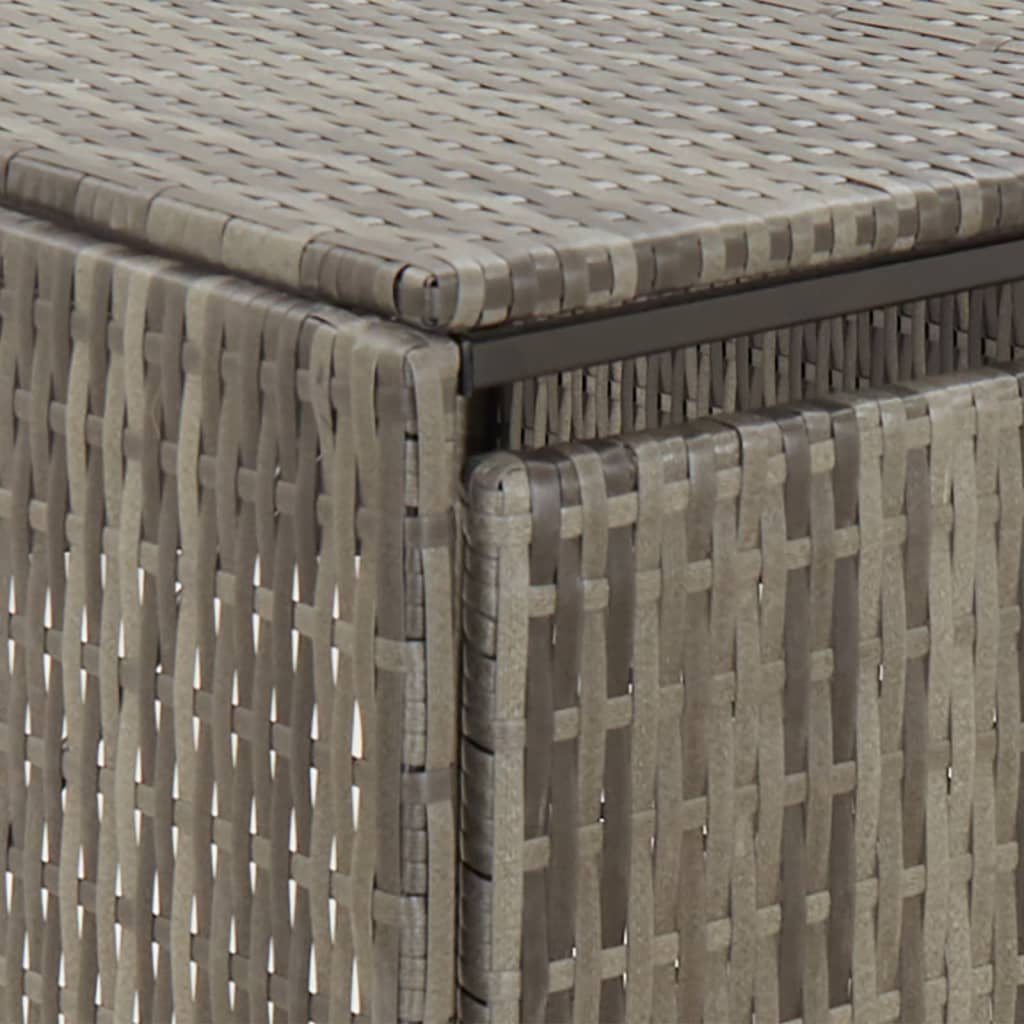 vidaXL Quadruple Wheelie Bin Shed Grey 274x80x117 cm Poly Rattan 6